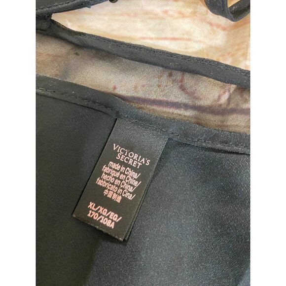 Victoria Secret Women's Black Chiffon Ruffle Slip Dress W/Attached Slip - XL - Picture 9 of 12